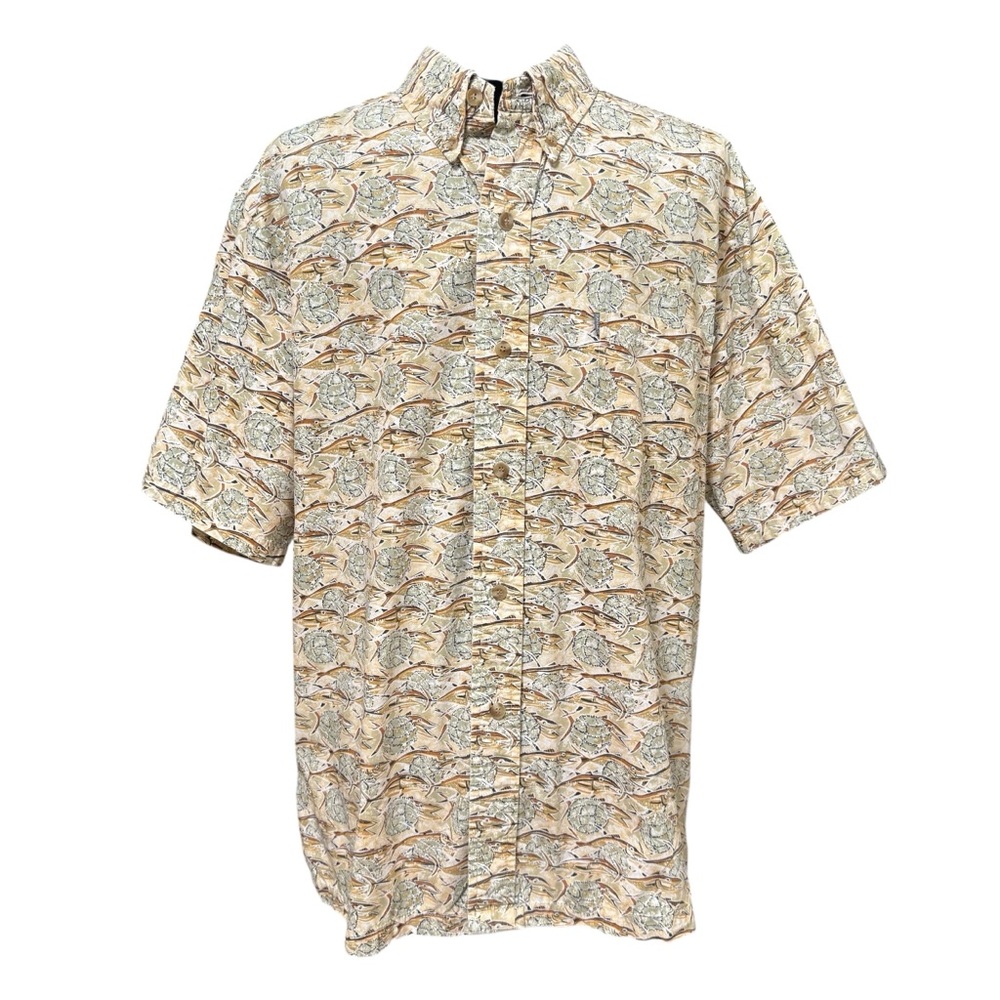 Kahala Hawaiian Shirt Fish Turtle Print Aloha Made in Hawaii Size Large